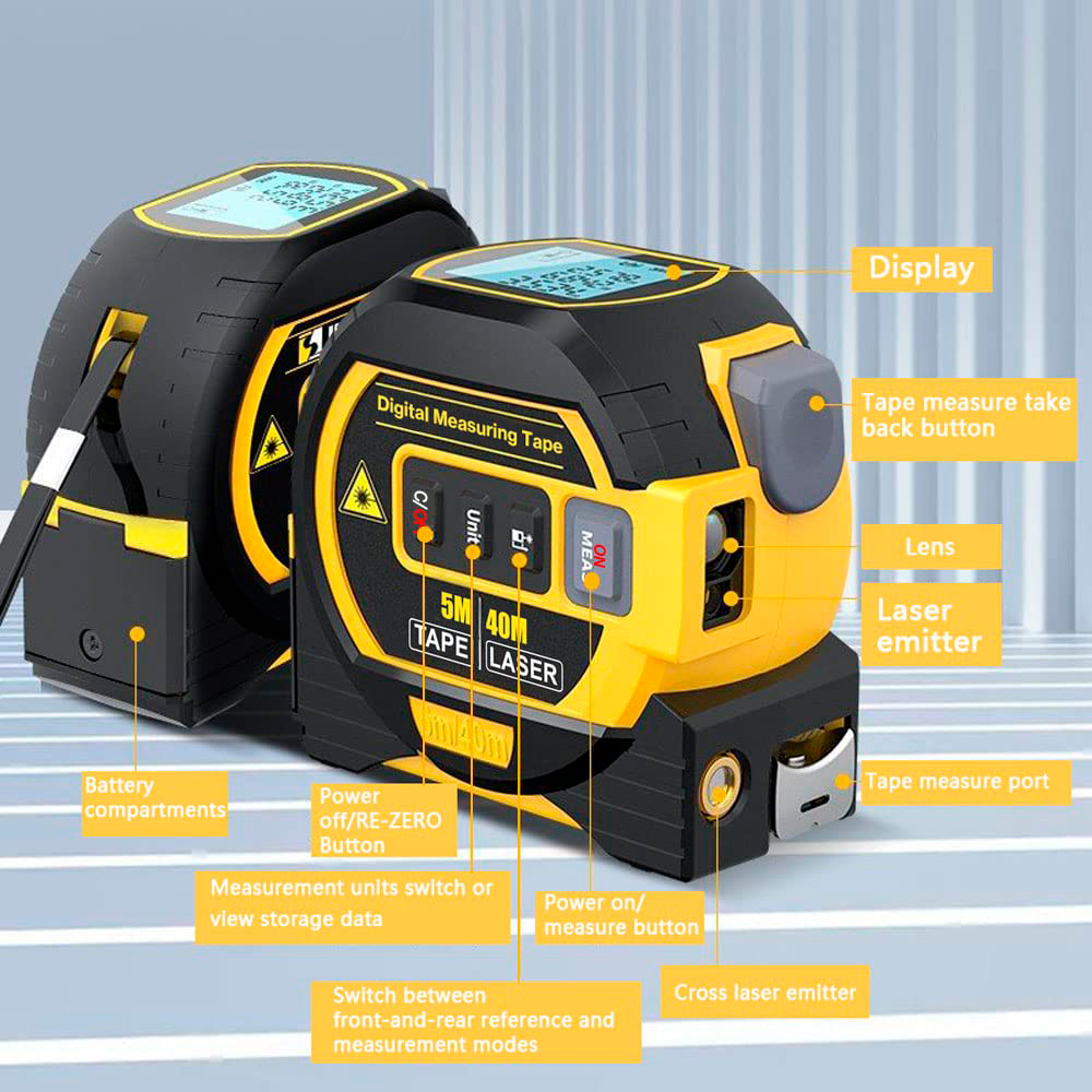 EvoriAX™ Laser Tape Measure 3 in 1