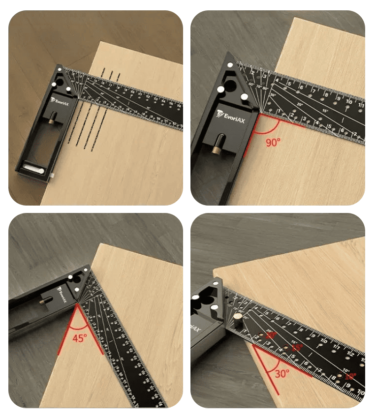 EvoriAX™ Precision Angle Woodworking Ruler