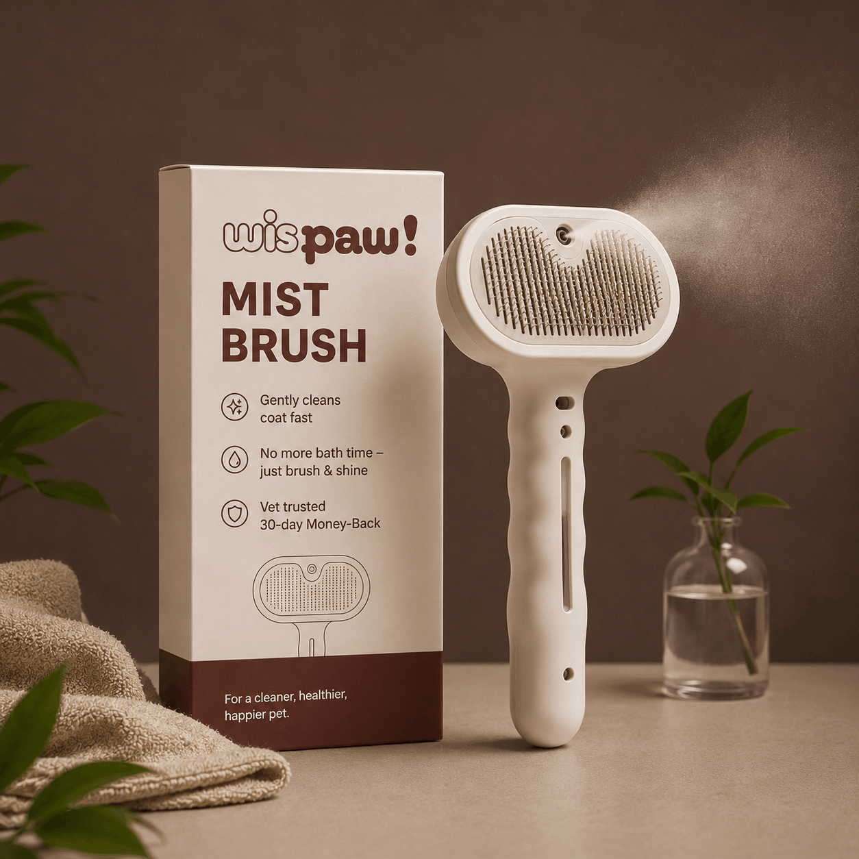 PetShiply Steam Grooming Brush — lifestyle