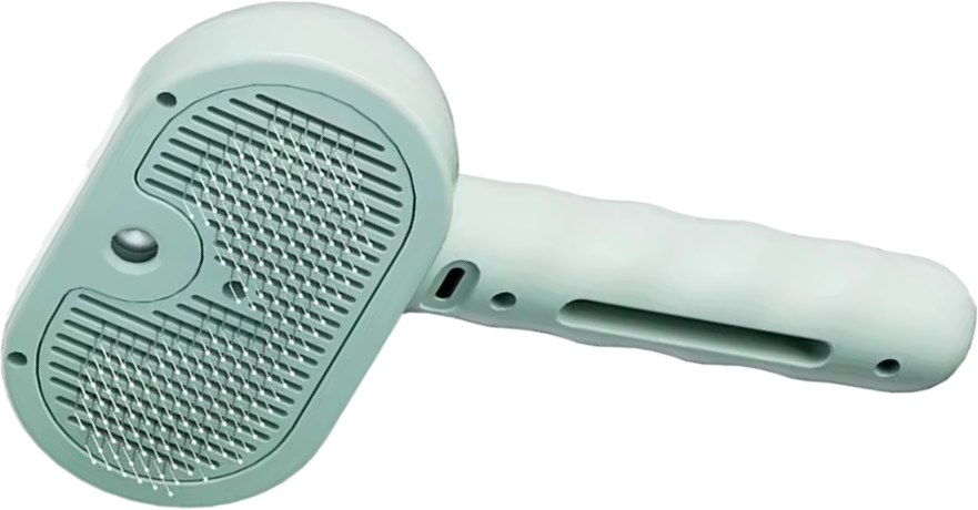 PetShiply Steam Grooming Brush in use